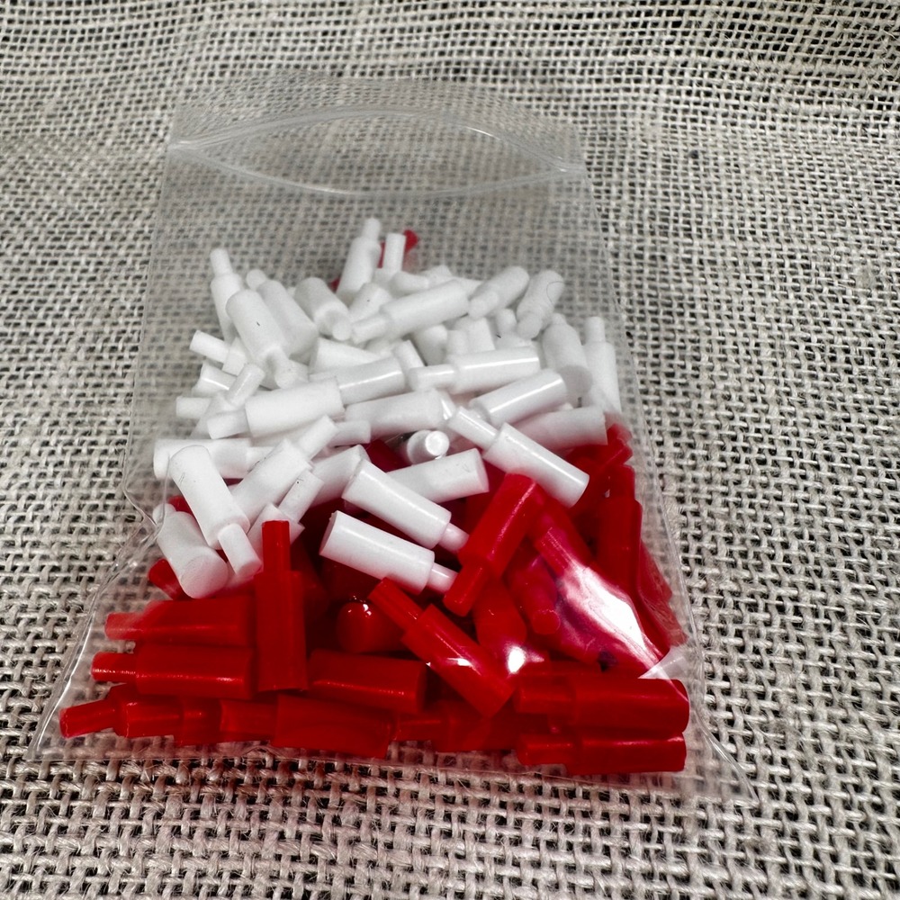 Battleship Replacement Pegs Lot Approx‎ 104 Red White Hasbro Game Parts